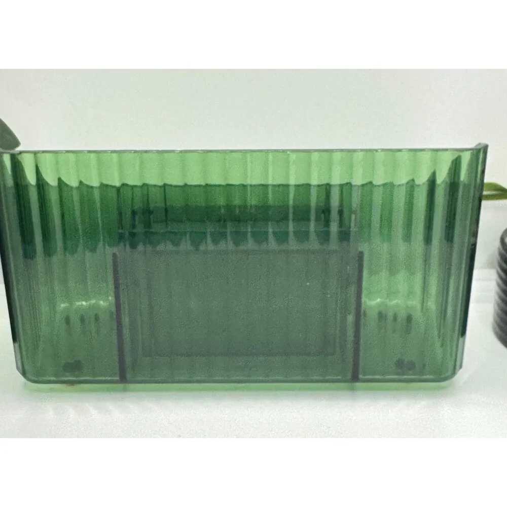 Green Ribbed Acrylic Organizer With Drawer & Gold Knob